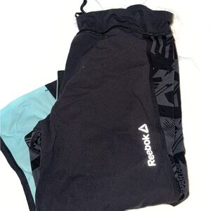 Reebok Kids Black and Teal Leggings